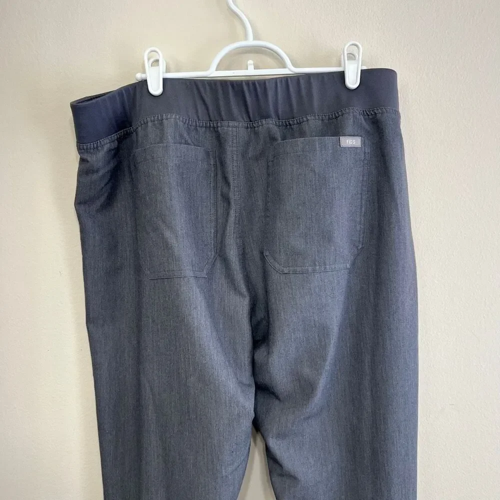 Figs High Waisted Livingston Basic Scrub Pants Gray XL Women